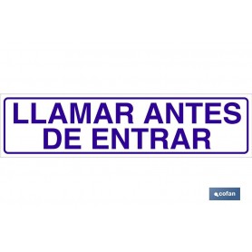 ▷ Cartel Llamar antes de entrar | Ferreidea