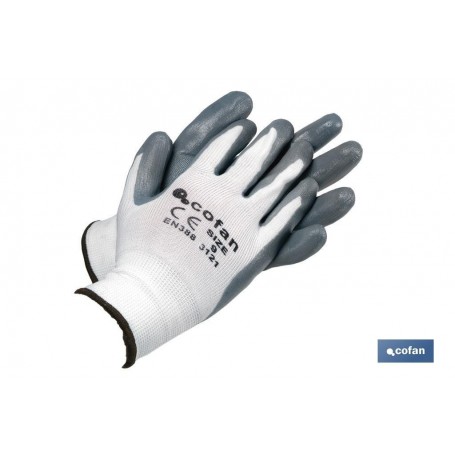▷ Guantes Soporte de Nylon Impregnados Gris-Blanco (100% Nylon) | Ferreidea