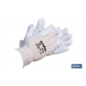 ▷ Guantes de Piel Flor Vacuno y Dorso Tela | Ferreidea