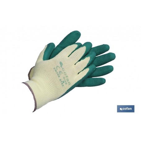 ▷ Guantes de Látex Rugoso con Soporte de Punto Verdes | Ferreidea