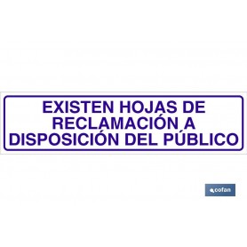 ▷ Cartel Existen hojas de reclamación a disposición del público | Ferreidea