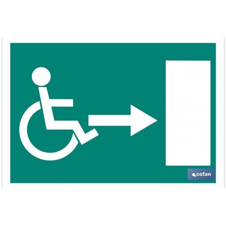 ▷ Cartel Salida Minusválidos "Derecha" | Ferreidea