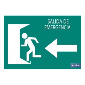 ▷ Cartel Salida emergencia "Izquierda" texto | Ferreidea
