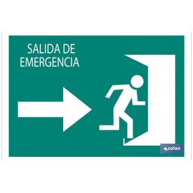 ▷ Cartel Emergency exit "Right" Text | Ferreidea
