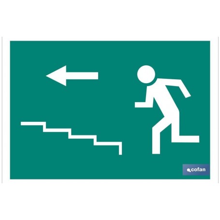 ▷ Cartel Salida Escalera izquierda "Subida" | Ferreidea