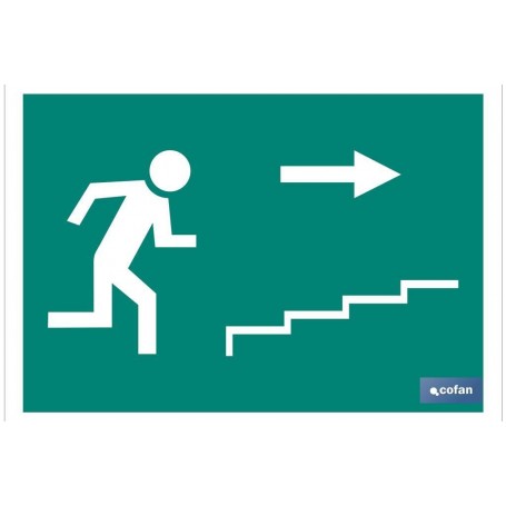 ▷ Cartel Salida Escalera derecha "Subida" | Ferreidea