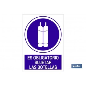 ▷ Cartel Es obligatorio sujetar las botellas | Ferreidea