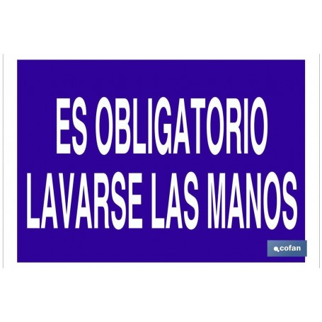 ▷ Cartel Es obligatorio lavarse las manos | Ferreidea