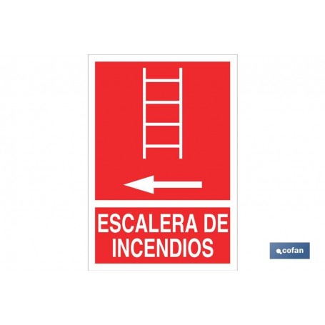 ▷ Cartel Escalera de incendios Izquierda | Ferreidea