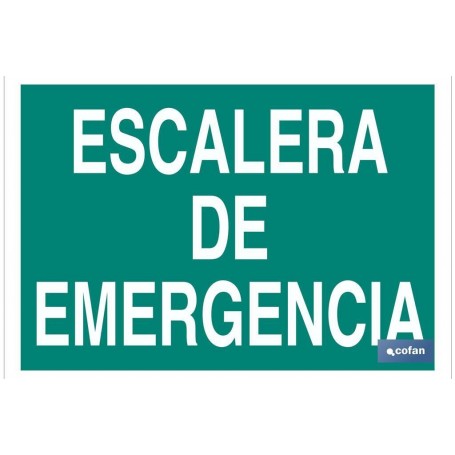▷ Señal Escalera de Emergencia Con Texto Luminiscente | Ferreidea