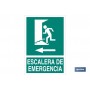 ▷ Señal Escalera de Emergencia Izquierda Texto Luminiscente | Ferreidea