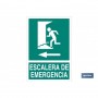 ▷ Señal Escalera de Emergencia Izquierda Texto Luminiscente | Ferreidea