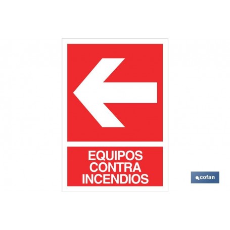 ▷ Cartel Equipos contra incendios Izquierda | Ferreidea