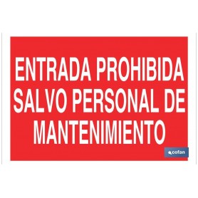 ▷ Cartel Entrada prohibida salvo personal de mantenimiento | Ferreidea