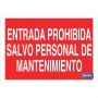 ▷ Cartel Entrada prohibida salvo personal de mantenimiento | Ferreidea
