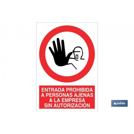 ▷ Señal Entrada prohibida a personas ajenas a la empresa sin autorización | Ferreidea