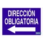 ▷ Cartel Dirección obligatoria Izquierda con Texto | Ferreidea