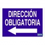 ▷ Cartel Dirección obligatoria Izquierda con Texto | Ferreidea