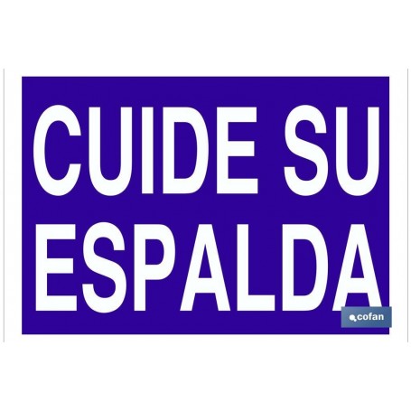 ▷ Cartel Cuide su espalda | Ferreidea