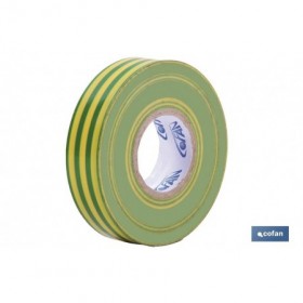 Cinta Aislante Amar/Verde de PVC 20m x 19mm Cofan