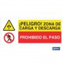▷ Cartel ATENCIÓN ZONA DE CARGA Y DESCARGA - PROHIBIDO EL PASO | Ferreidea