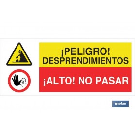 ▷ Cartel PELIGRO DESPRENDIMIENTOS - ALTO NO PASAR | Ferreidea