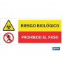 ▷ Cartel ATENCIÓN RIESGO BIOLOGICO - PROHIBIDO EL PASO | Ferreidea