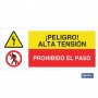 ▷ Cartel ATENCIÓN PELIGRO ALTA TENSIÓN - PROHIBIDO EL PASO | Ferreidea
