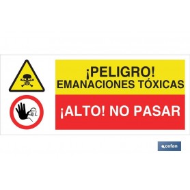 ▷ Cartel ATENCIÓN PELIGRO EMANACIONES TOXICAS - ALTO NO PASAR | Ferreidea