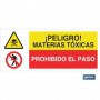 ▷ Cartel ATENCIÓN PELIGRO MATERIAS TOXICAS - PROHIBIDO EL PASO | Ferreidea