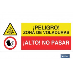 ▷ Cartel ATENCIÓN PELIGRO VOLADURAS - ALTO NO PASAR | Ferreidea