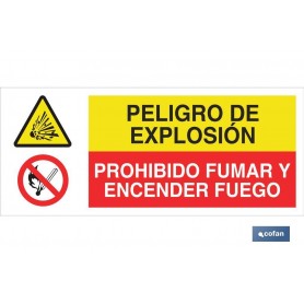 ▷ Cartel ATENCIÓN PELIGRO EXPLOSIÓN - PROHIBIDO ENCENDER FUEGO | Ferreidea