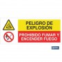 ▷ Cartel ATENCIÓN PELIGRO EXPLOSIÓN - PROHIBIDO ENCENDER FUEGO | Ferreidea