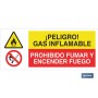 ▷ Cartel ATENCIÓN RIESGO GAS INFLAMABLE - PROHIBIDO ENCENDER FUEGO | Ferreidea