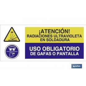 ▷ Cartel ATENCIÓN RADIACIONES ULTRAVIOLETA EN SOLDADURA | Ferreidea