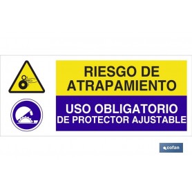 ▷ Cartel RIESGO DE ATRAPAMIENTO - USO OBLIGATORIO DE PROTECTOR FIJO | Ferreidea