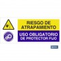 ▷ Cartel RIESGO DE ATRAPAMIENTO - USO OBLIGATORIO DE PROTECTOR AJUSTABLE | Ferreidea