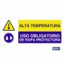 ▷ Cartel ALTA TEMPERATURA - USO OBLIGATORIO DE ROPA PROTECTORA | Ferreidea