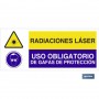 ▷ Cartel RADIACIONES LÁSER - USO OBLIGATORIO DE DE GAFAS DE PROTECCIÓN | Ferreidea