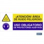 ▷ Cartel ATENCIÓN AREA DE RUIDO PELIGROSO - USO OBLIGATORIO DE PROTECTORES AUDITIVOS | Ferreidea