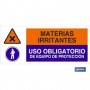 ▷ Cartel MATERIAS IRRITANTES - USO OBLIGATORIO DE EQUIPOS DE PROTECCIÓN | Ferreidea