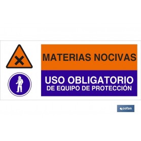 ▷ Cartel MATERIAS NOCIVAS - USO OBLIGATORIO DE EQUIPO DE PROTECCIÓN | Ferreidea