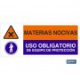 ▷ Cartel MATERIAS NOCIVAS - USO OBLIGATORIO DE EQUIPO DE PROTECCIÓN | Ferreidea