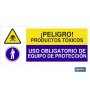 ▷ Cartel ATENCIÓN PELIGRO PRODUCTOS TOXICOS - USAR EQUIPO DE PROTECCION | Ferreidea