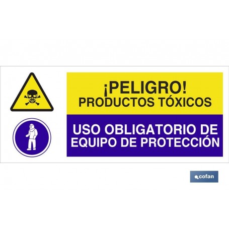 ▷ Cartel ATENCIÓN PELIGRO PRODUCTOS TOXICOS - USAR EQUIPO DE PROTECCION | Ferreidea