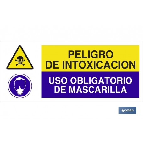 ▷ Cartel ATENCIÓN PELIGRO INTOXICACIÓN - USO OBLIGATORIO DE MASCARILLA | Ferreidea
