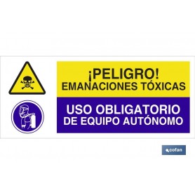 ▷ Cartel ATENCIÓN PELIGRO EMANACIONES TOXICAS - OBLIGATORIO EQUIPO AUTONOMO | Ferreidea