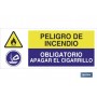 ▷ Cartel ATENCIÓN PELIGRO INCENDIO - APAGAR EL CIGARRILLO | Ferreidea