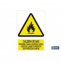 ▷ Señal Caldera de gas, prohibido encender fuego, acercar llamas o aparatos que produzcan chispas | Ferreidea