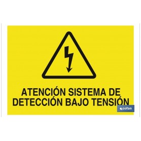▷ Cartel Atención sistema de detección bajo tensión | Ferreidea